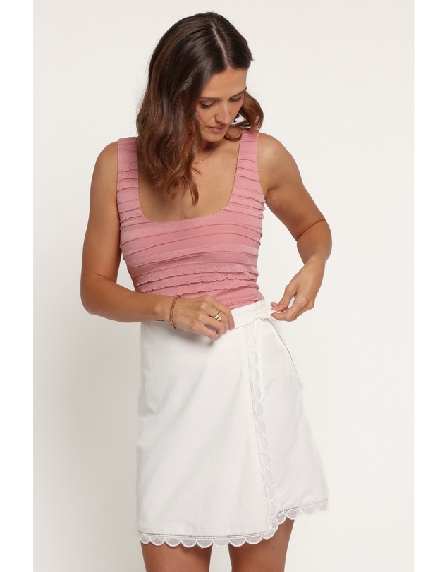 Petal & Pup - Beckett Wrap Mini Skirt - White