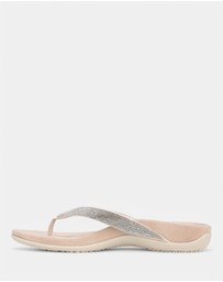 Vionic - Dillon Shine Toe Post Sandal - Cream