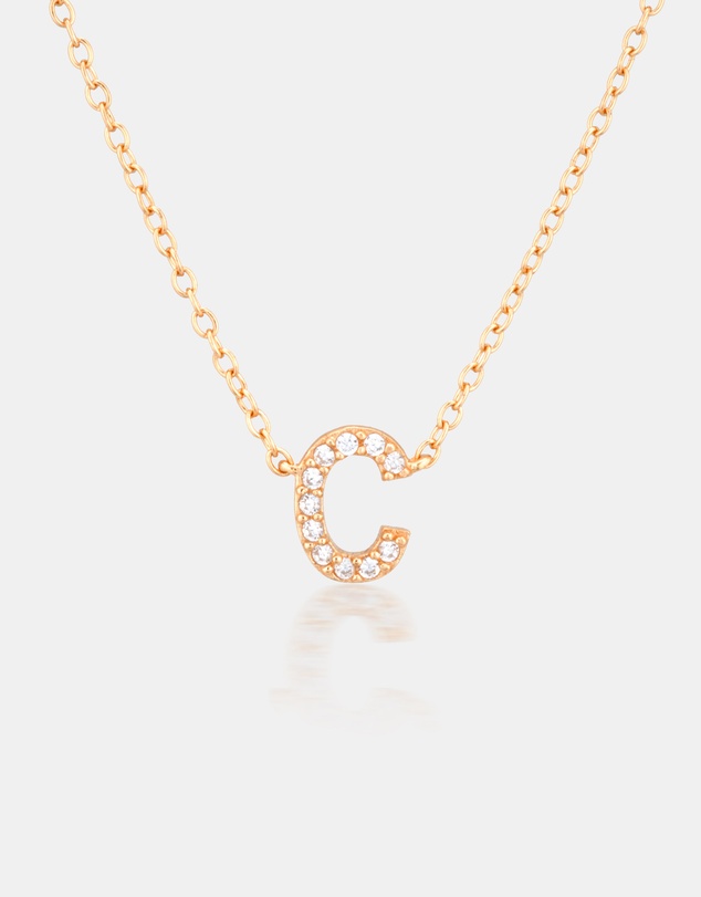 The Silver Collective - A-Z Letter Necklace - C