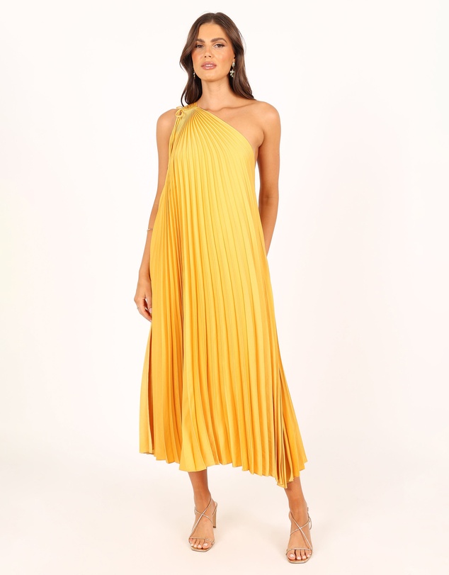 Petal & Pup - Cali One Shoulder Midi Dress - Saffron