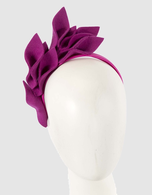 Max Alexander - Felt Fuchsia Winter Racing Fascinator