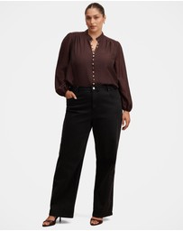 Forever New Curve - Amelia Curve Printed Button Down Blouse