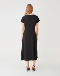 Forcast - Bianca Side Pleat Midi Dress