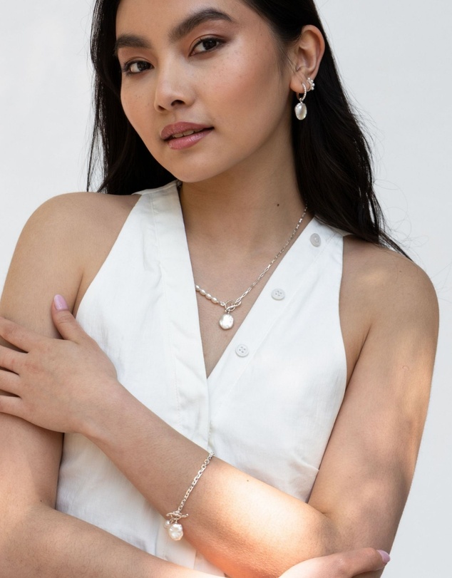 Dower & Hall - Women's Timeless Keshi Pearl Chain Bracelet In Sterling Silver