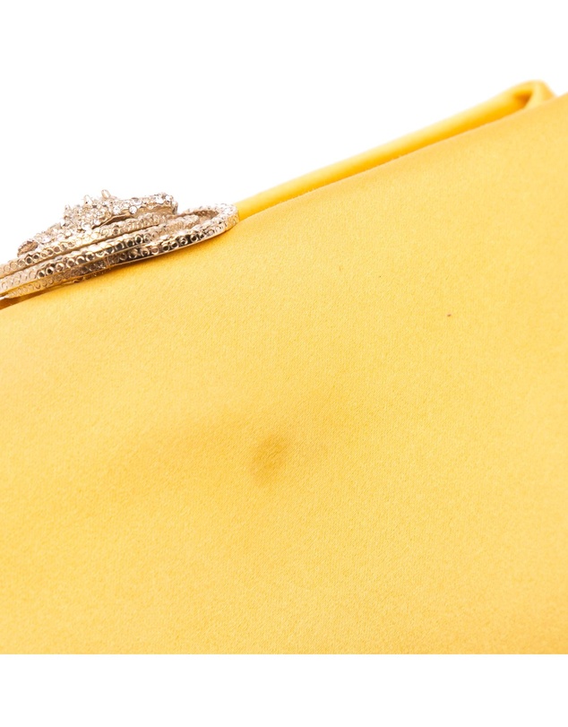 Pre-Loved by Azura Reborn - Pre-Loved Satin Crystal Camellia Evening Frame Clutch