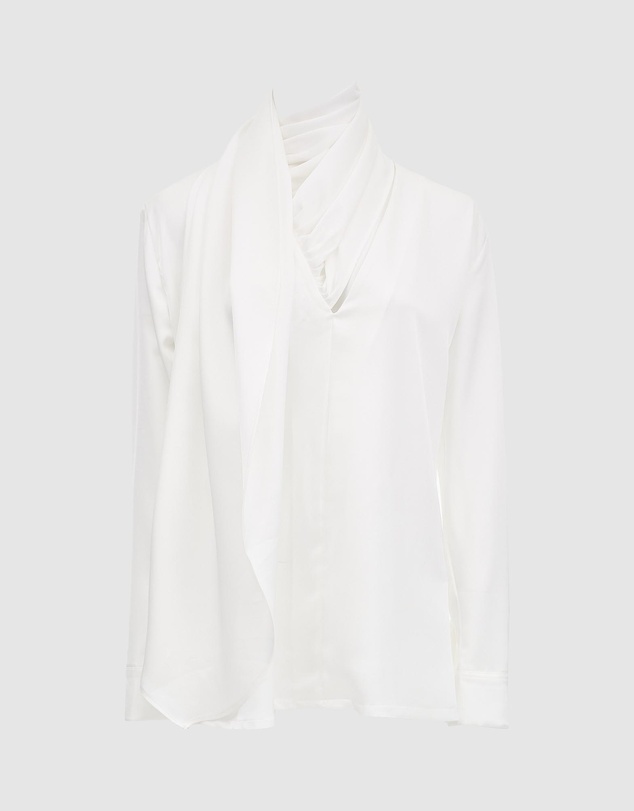 Source Unknown - Koa Scarf Satin Blouse