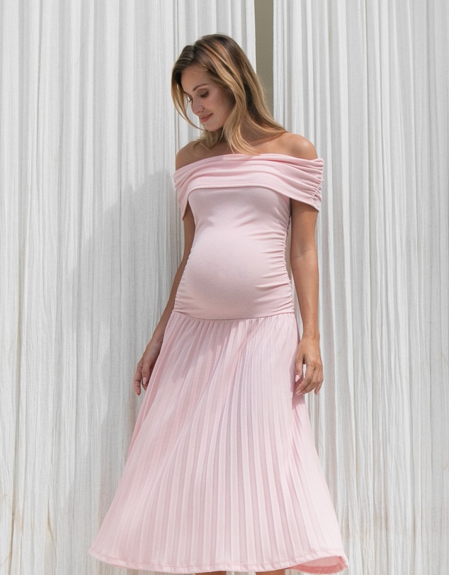 Soon Maternity - Off Shoulder Midi Dress