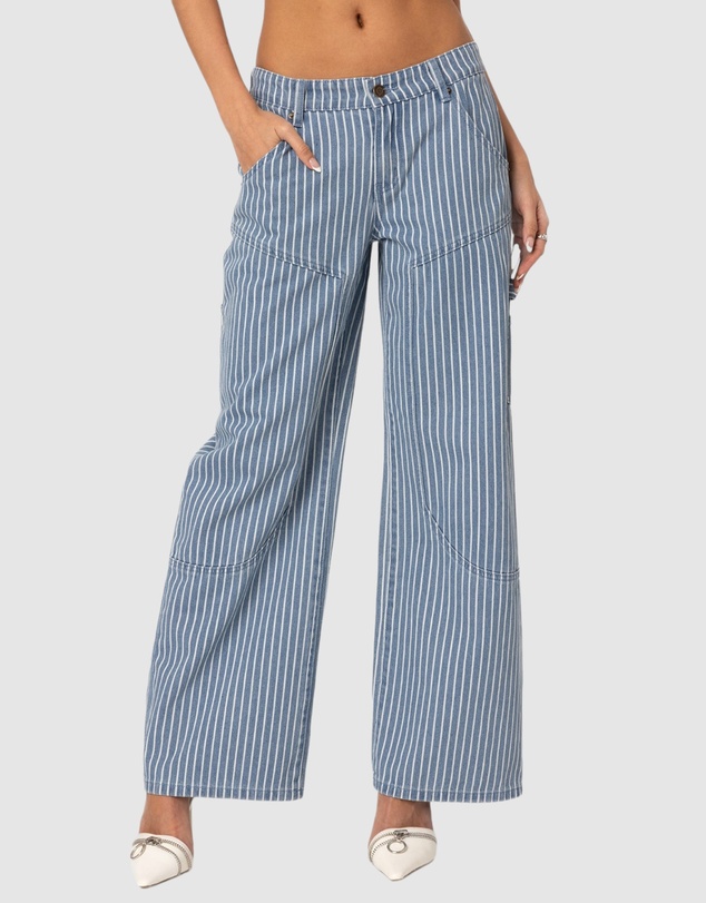 EDIKTED - Striped Carpenter Jeans