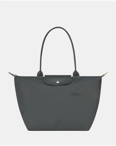 Longchamp - Le Pliage Green Canvas Shoulder Bag - Large