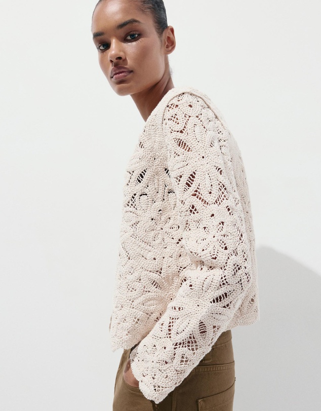 M.N.G - Knitted Jacket with Openwork Details