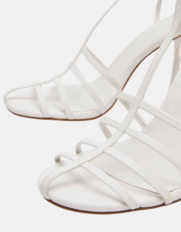 Steve Madden - Tildah White Leather Heels