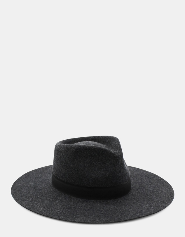 Morgan & Taylor - River Wool Fedora in Charcoal Black