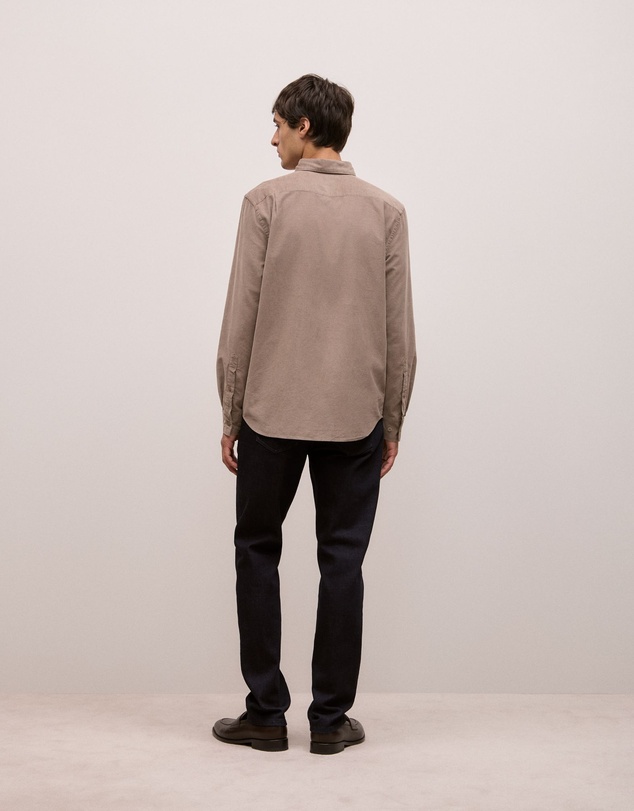 Trenery - Regular Fit Cord Shirt in Cinder
