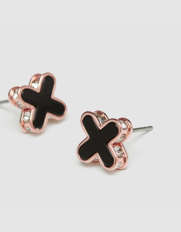 MIMCO - Dreamer Stud Earrings - Black Rose Gold