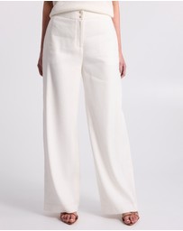 David Lawrence - Mila Wide Leg Linen Blend Pants
