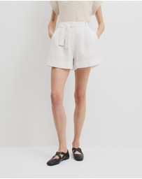 Country Road - Organically Grown Linen Tuck Front Short