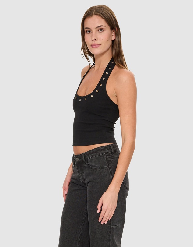 Thrills - Living Easy Eyelet Halter Top