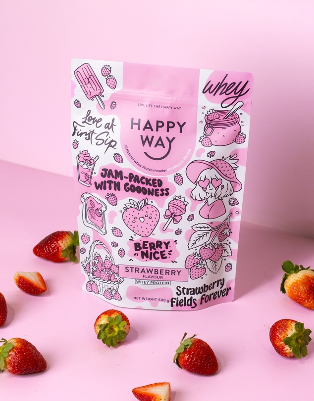 Happy Way - Strawberry Whey Protein Powder