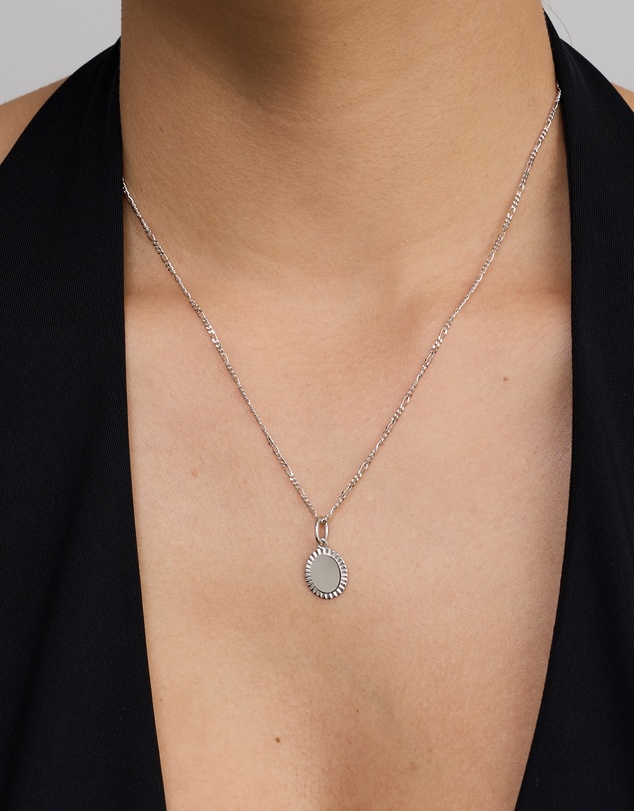 Michael Hill - Engravable Sunray Oval Pendant in Sterling Silver