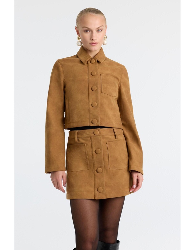 Bardot - Lorenzo Croc Vegan Suede Skirt