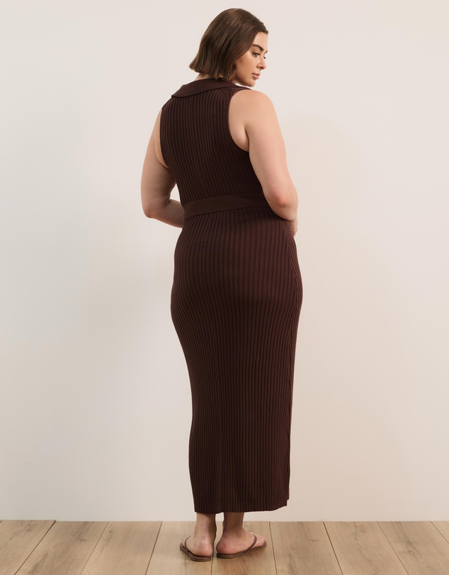 Atmos&Here Curvy - Joni Sleeveless Rib Knit Midi Dress