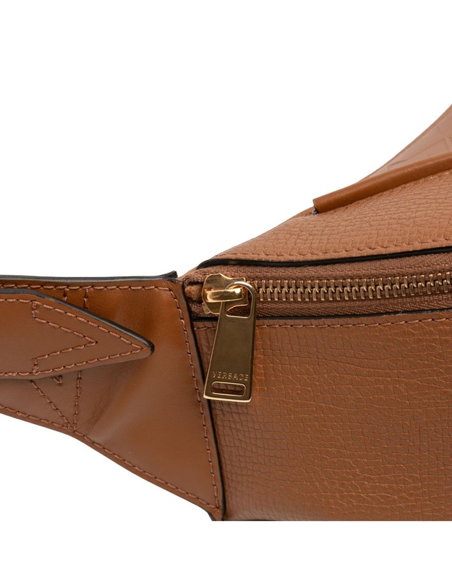 Pre-Loved by Azura Reborn - Pre-Loved Leather V Greca Signature Belt Bag