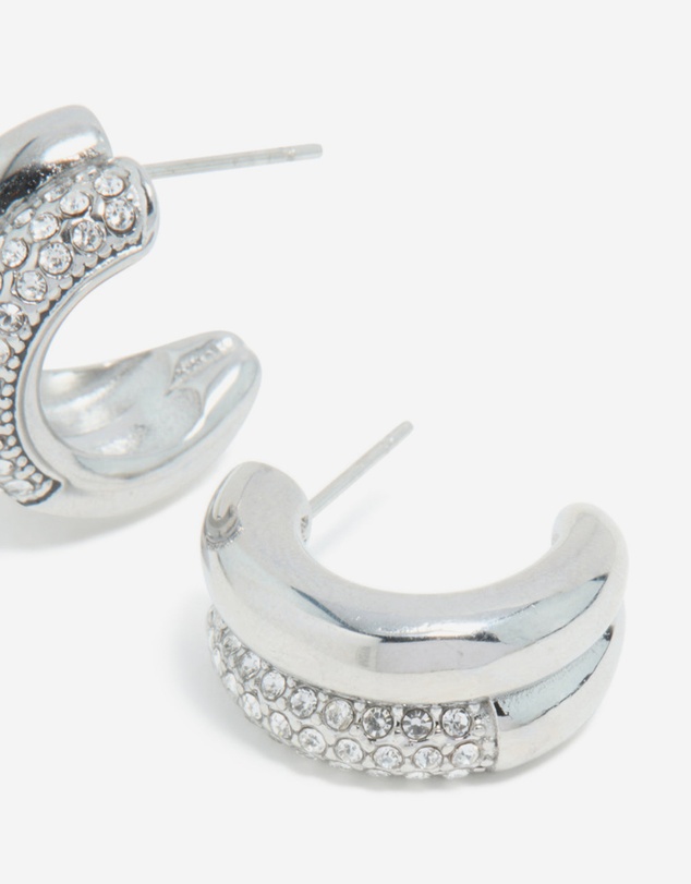 Lovisa - Waterproof Stainless Steel Cubic Zirconia Pave Illusion Hoop Earrings
