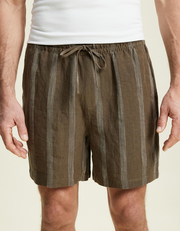 AERE - Linen Stripe Euro Shorts