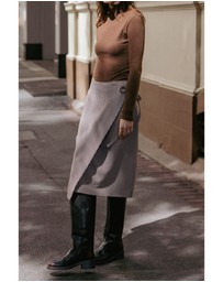 Petal & Pup - Ariela Wrap Front Midi Skirt - Brown Houndstooth