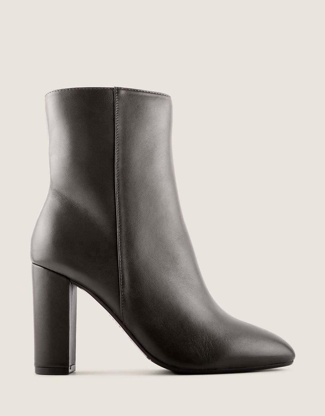 Shelly Shen - Stella Heel Ankle Boots Black Leather