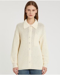 Marella - Cream Knit Collar Cardigan