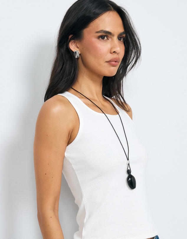 AERE - Cotton Ribbed Scoop Tank