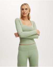 Cotton On Body Active - Ultra Soft Square Neck Long Sleeve