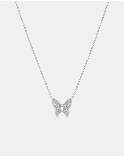 Ania Haie - Silver Butterfly Pave Necklace