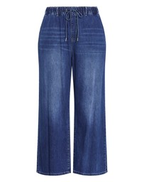 City Chic - Jorja Wide Leg Denim Jean - Mid Wash