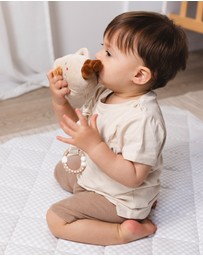 Living Textiles - 2 Pack Mini Market Brunch Stroller Toys - Coffee & Croissant