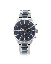 Michael Hill - Solar Powered Men's Watch with Blue Tone in Stainless Steel