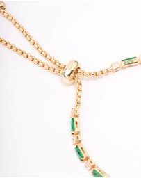 Lovisa - Gold Plated Baguette Stone Toggle Tennis Bracelet