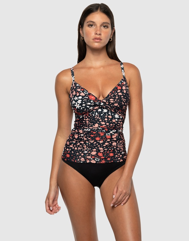 Nip Tuck Swim - Fleur Fiesta Kate Multifit Ruched Front Tankini Top