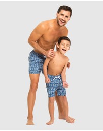 Tolu Australia - Boardshorts with Blue Fishes