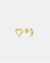 Zoe Olivia - 9K Gold Open Heart Stud Earrings