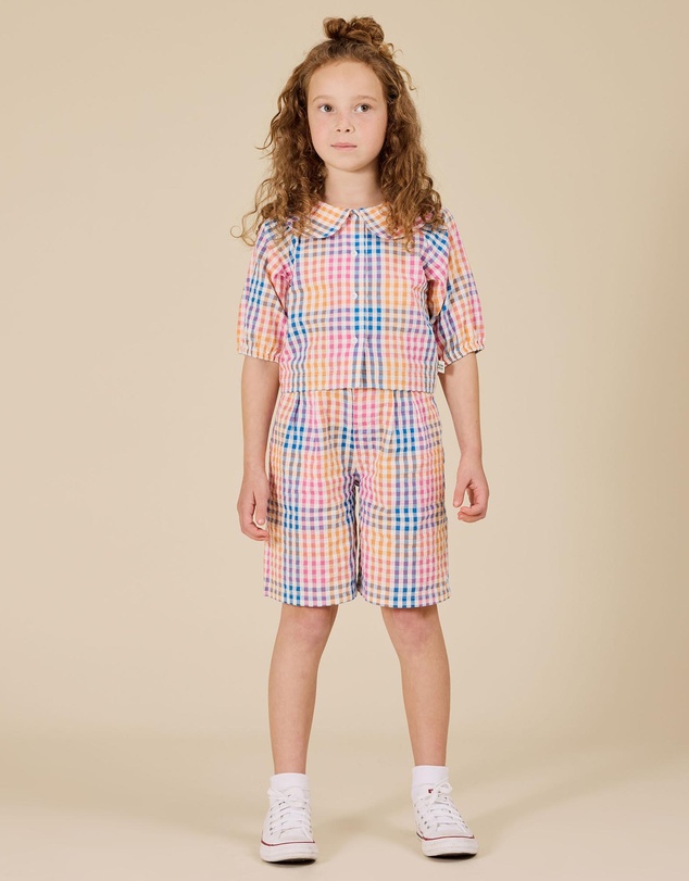 Goldie + Ace - Rainbow Gingham Kirby Relaxed - Babies-Kids