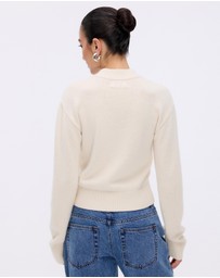 Minima Esenciales - Alma Wool Cashmere Blend Knit Bomber Cardigan