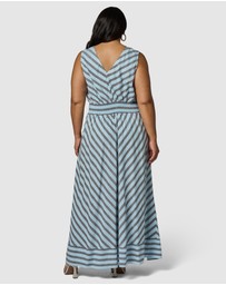 Something 4 Olivia - Sage Striped Linen Maxi Dress
