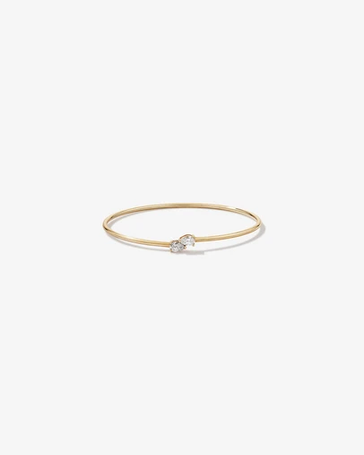 Michael Hill - 0.60 Carat TW of Laboratory-Grown Pear Cut Diamond Torque Bangle in 10kt Yellow Gold