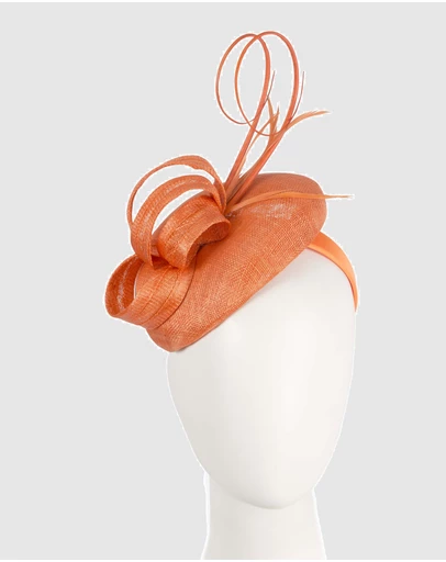 Max Alexander - Pillbox Orange Racing Fascinator