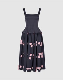 Stine Goya - Double Sided Crepe Corset Long Dress