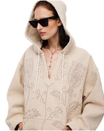 THE TALES - Textured Flower Embroidered Hooded Jacket