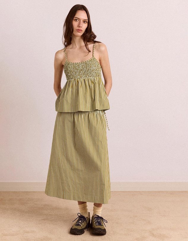Damson Madder - Caspia Volume Midi Skirt