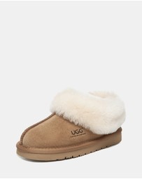 EVERAU - Australian Shepherd Ugg Kids Homey Slipper Cow Suede Upper House Shoes